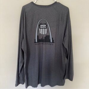 Union Pacific Railroad Carhartt XL Long Sleeve Gray Tee Force Relaxed Fit NWT